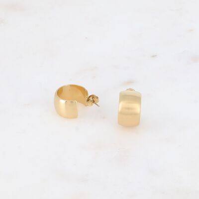 Pendientes de aro - anillo ancho y plano, mate cepillado 17x17mm
