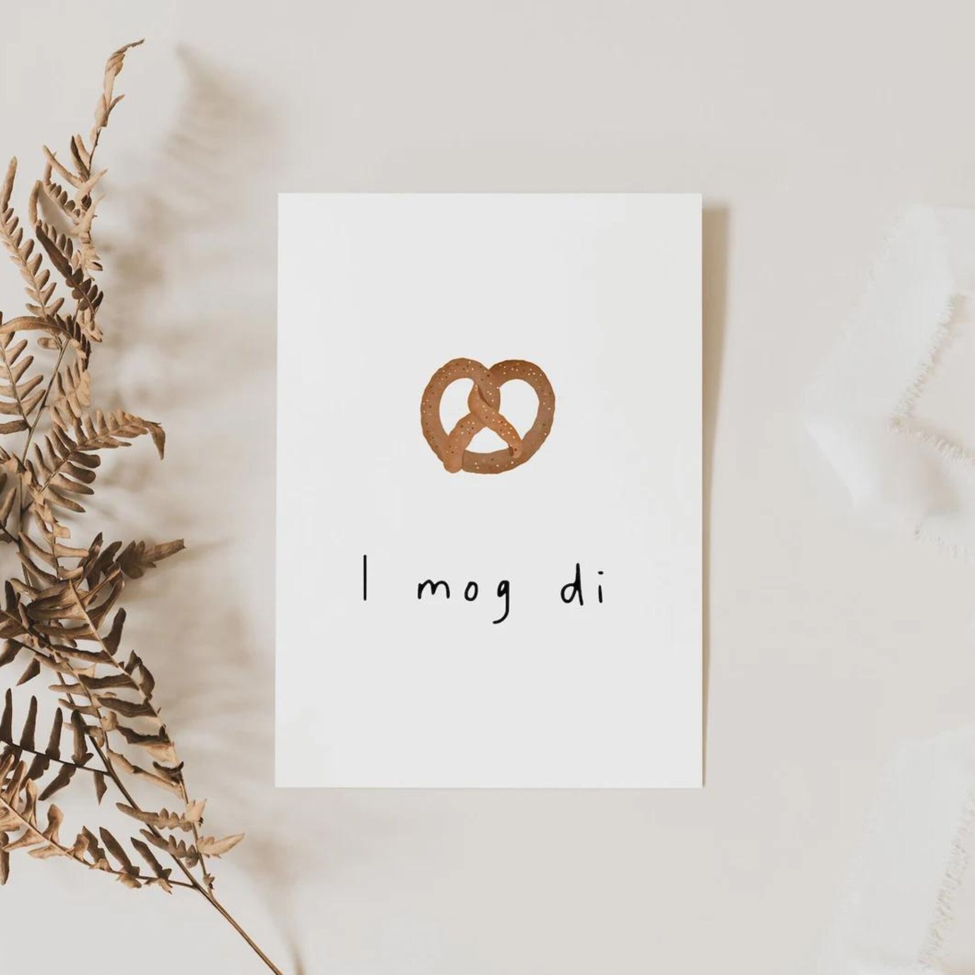 Cartolina pretzel bavarese "I like di"