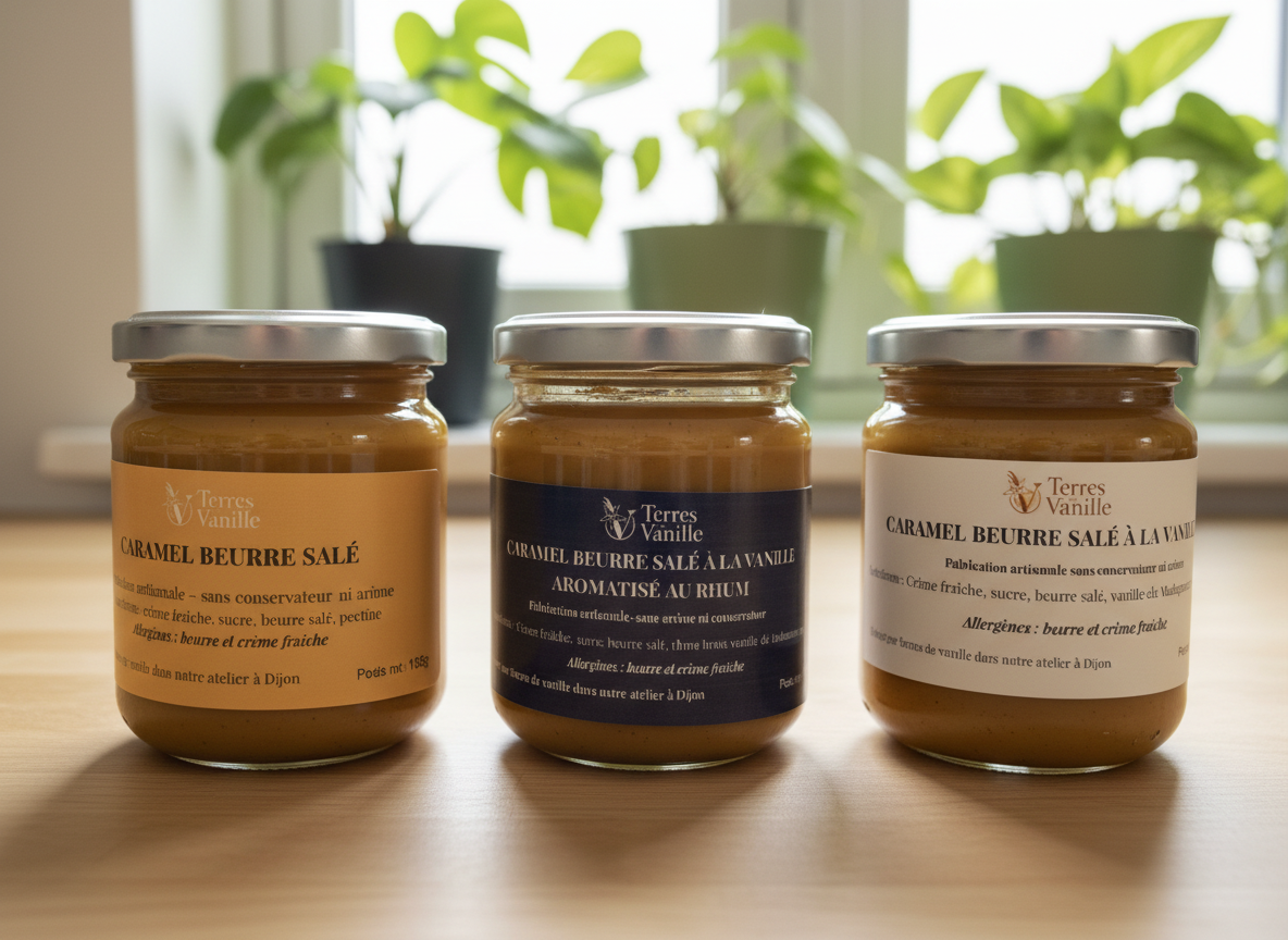 Set of three salted butter caramels