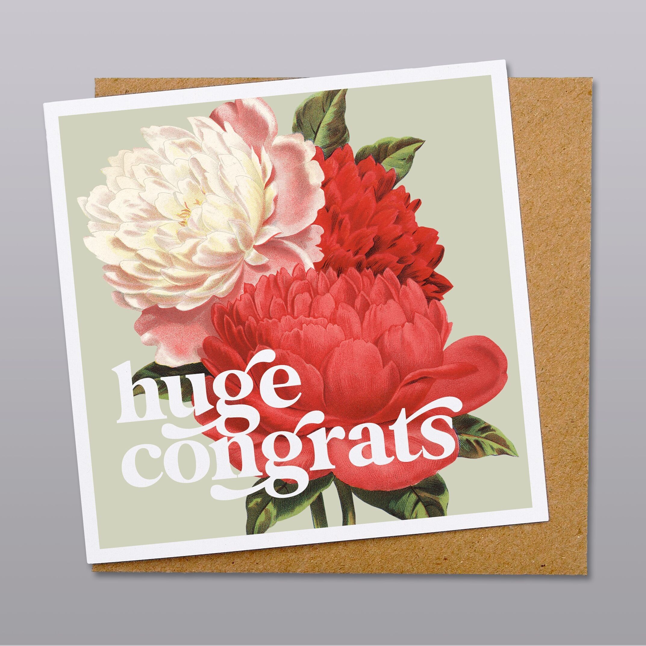 Congratulazioni enormi - Biglietto floreale