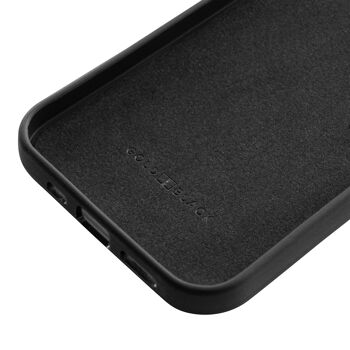 Étui en cuir pour iPhone 12/12 Pro avec embossage croco noir 3