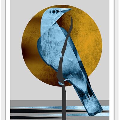 Poster Blauer Vogel - 50x70cm