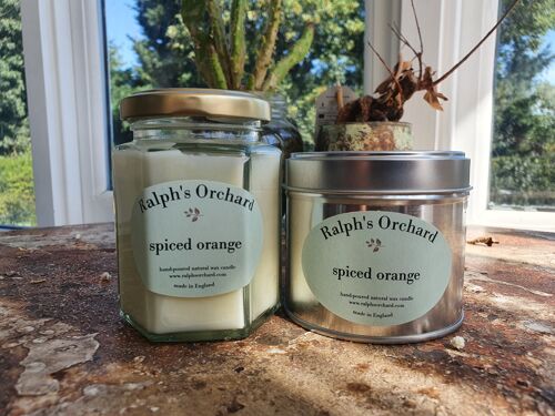 Spiced Orange Scented Natural Candles in Tin