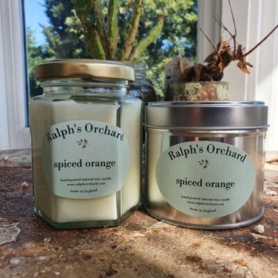 Spiced Orange Scented Natural Candles in Tin