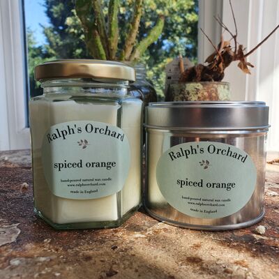 Bougies Naturelles Parfumées à l'Orange Épicée en Boîte