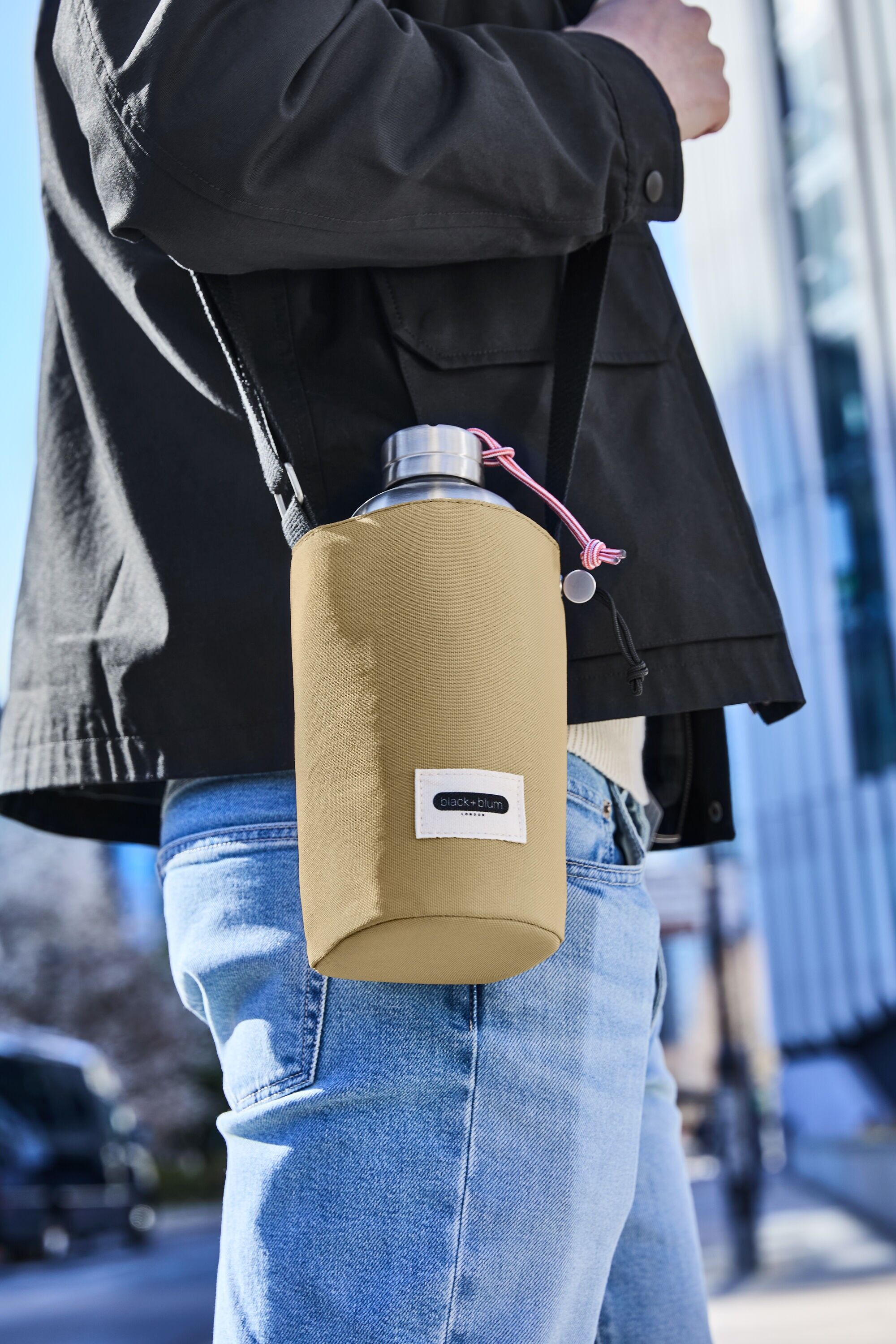 Isolierte Flaschentasche – Beige – Hergestellt aus recyceltem PET