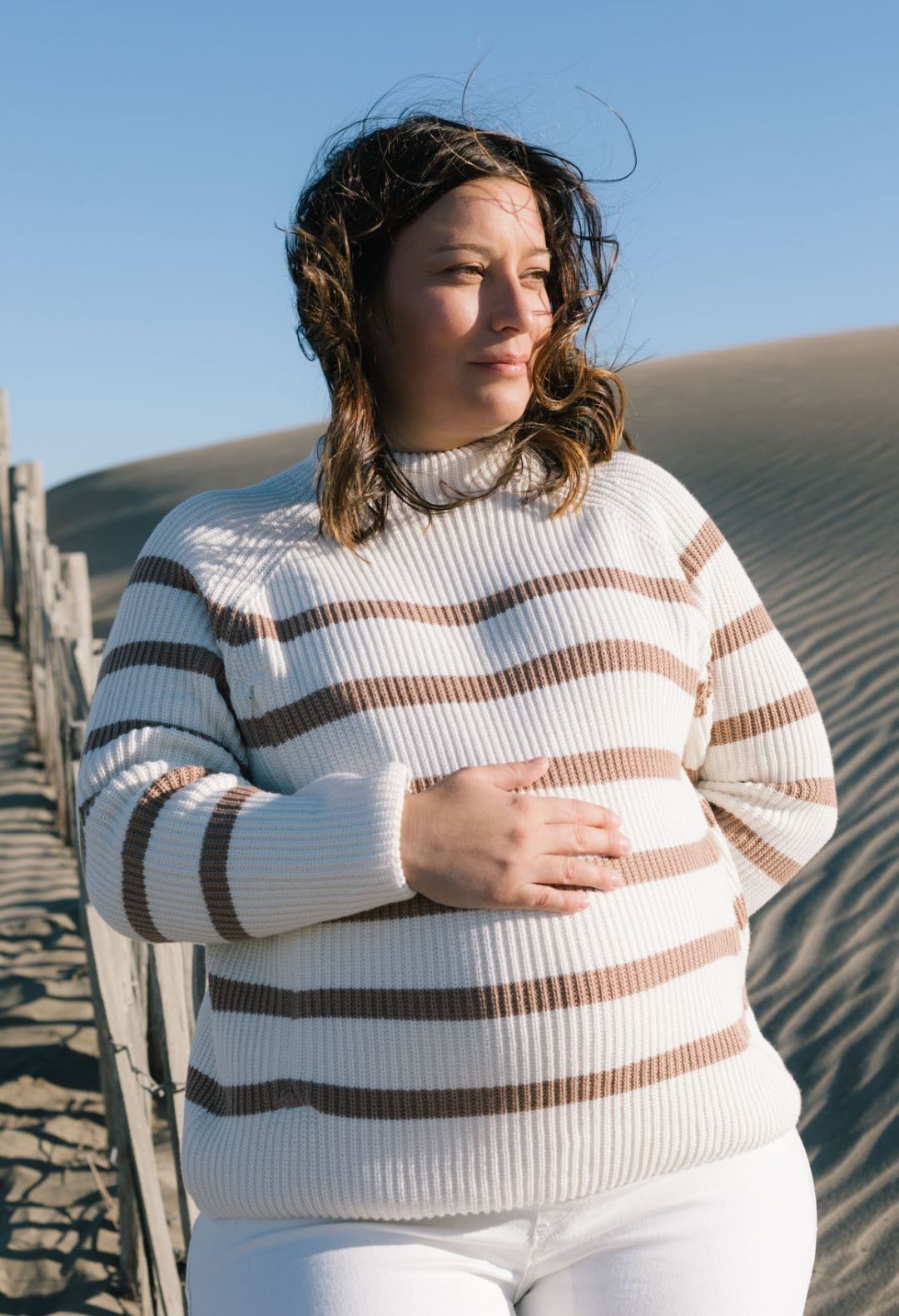 Maglia da Allattamento SEA BREEZE Panna - 100% Cotone Bio