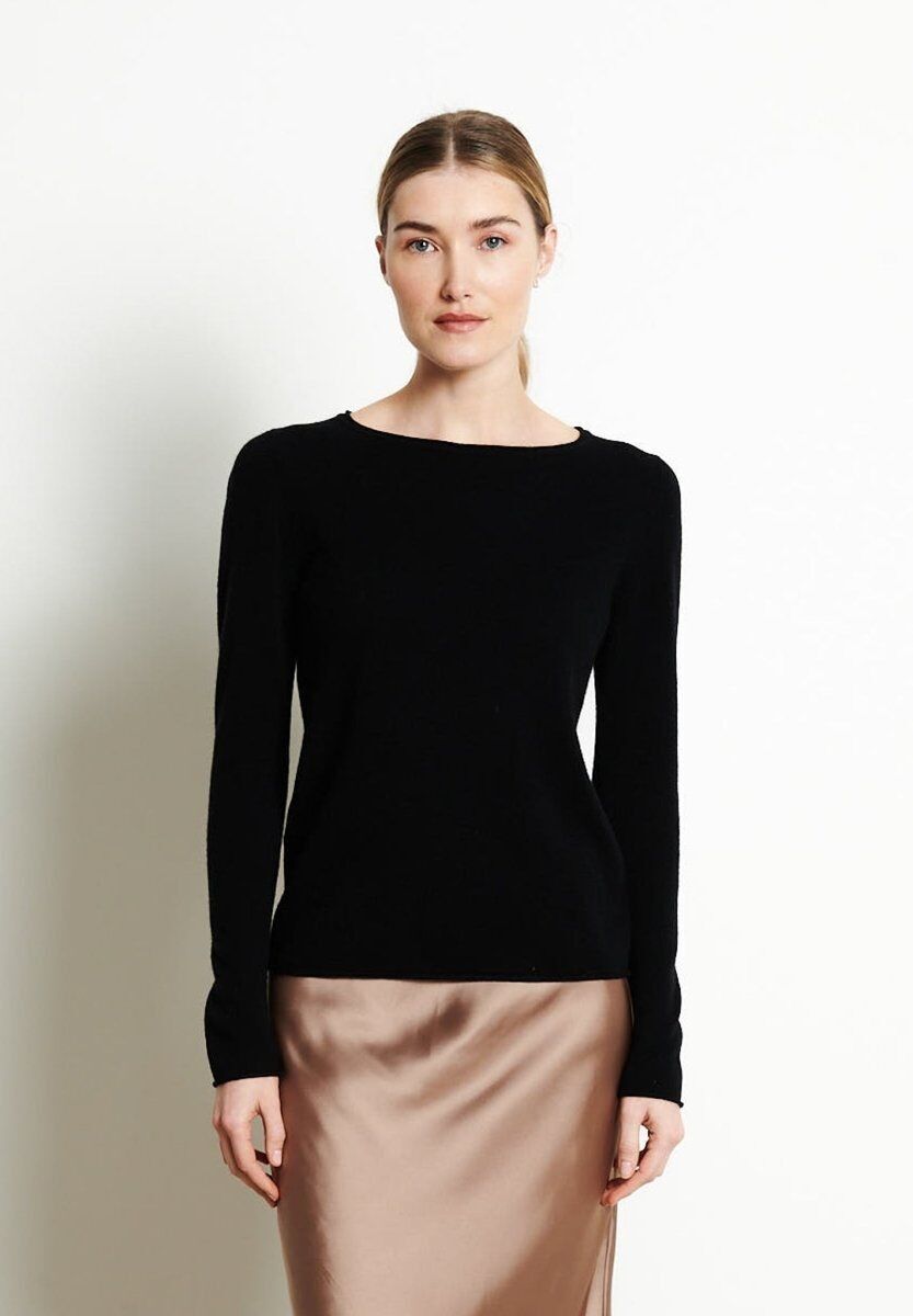 Schwarzer Damenpullover aus Kaschmir mit U-Boot-Ausschnitt – LILLY 5