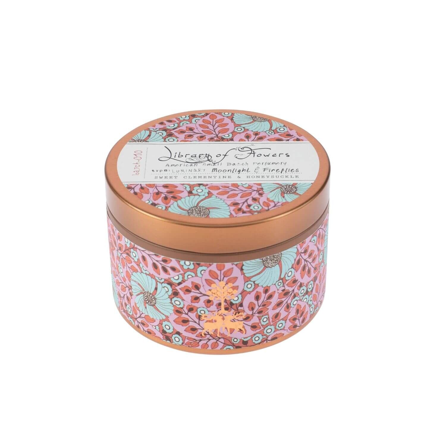 Candela Fiori Blu e Foglie Rosa