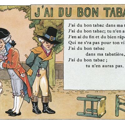 Rondes Enfantines-Postkarte: Ich habe guten Tabak