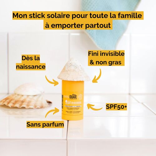 Stick Solaire SPF50+ - dès la naissance - MON STICK 1,2,3 SOLEIL
