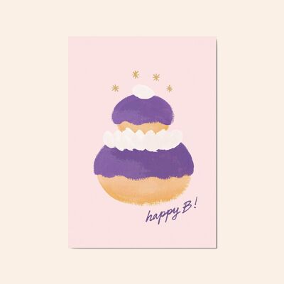 Cartolina "Buon Compleanno" Viola Religiosa - Compleanno/Regalo/Festa/Torta/Pasticceria