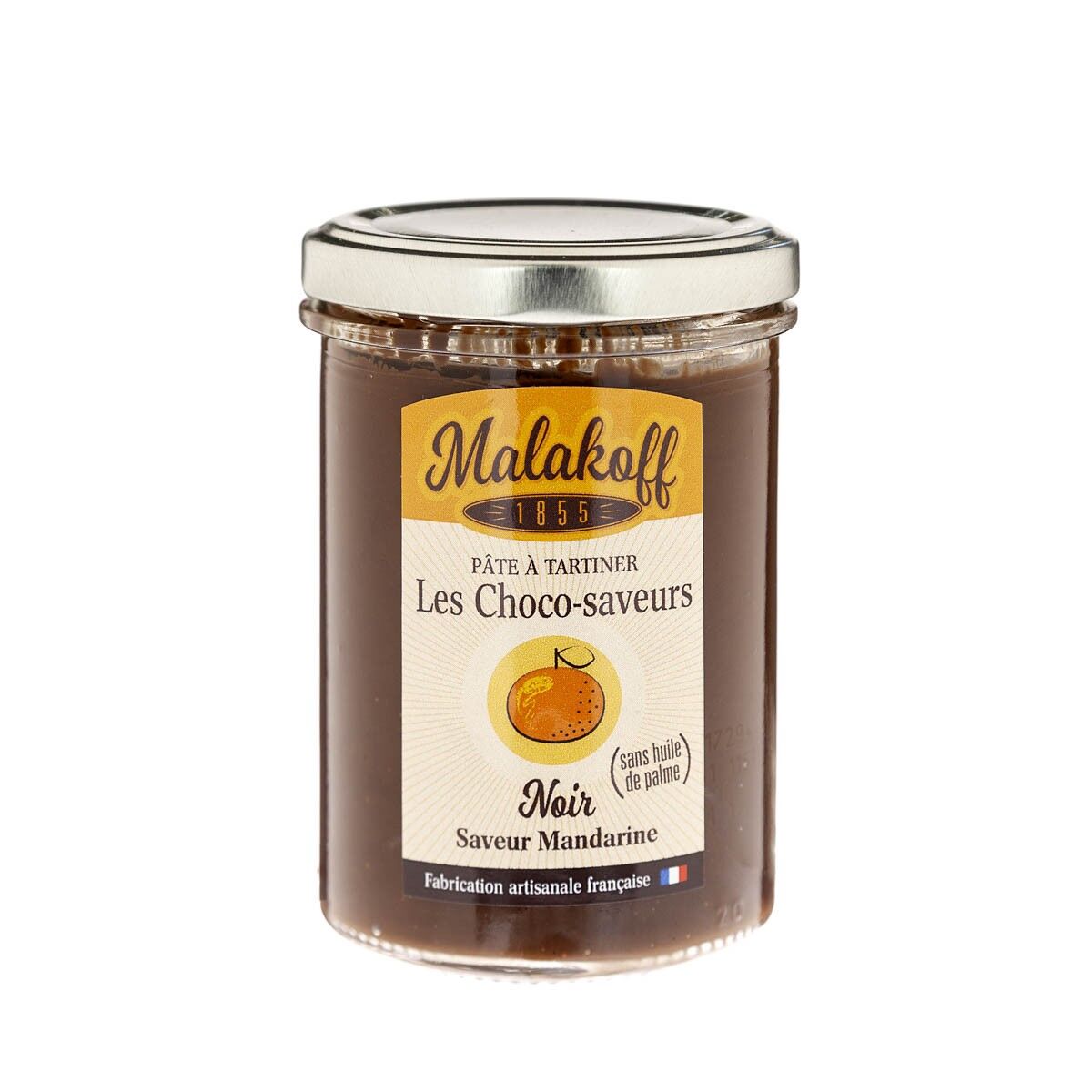 Crema spalmabile al cioccolato fondente senza olio di palma al gusto di mandarino 240g