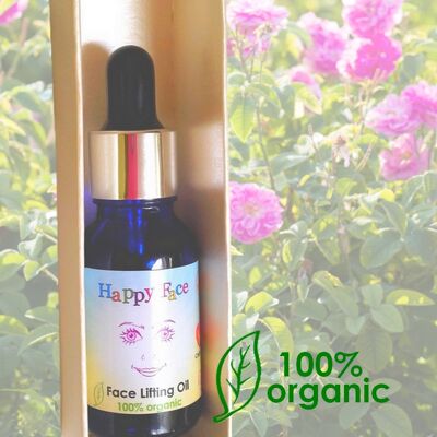 HAPPY FACE - Anti-Falten-Gesichtslifting-Öl 100% Bio, Kaktusfeigenkernöl