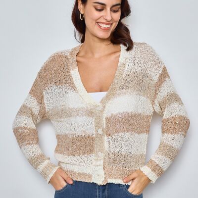 Cárdigan de crochet multicolor
