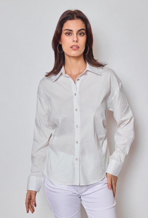 Chemise en coton stretch unie