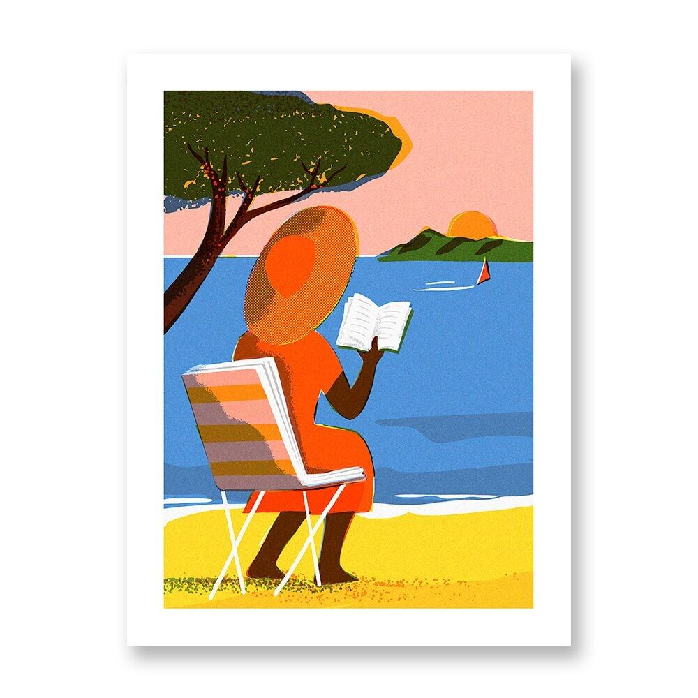 Leggere al mare - Poster d'arte