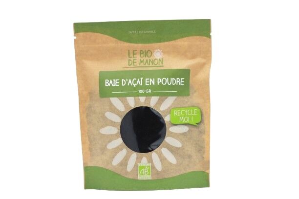 Polvere di bacche di acai biologiche - 100 g