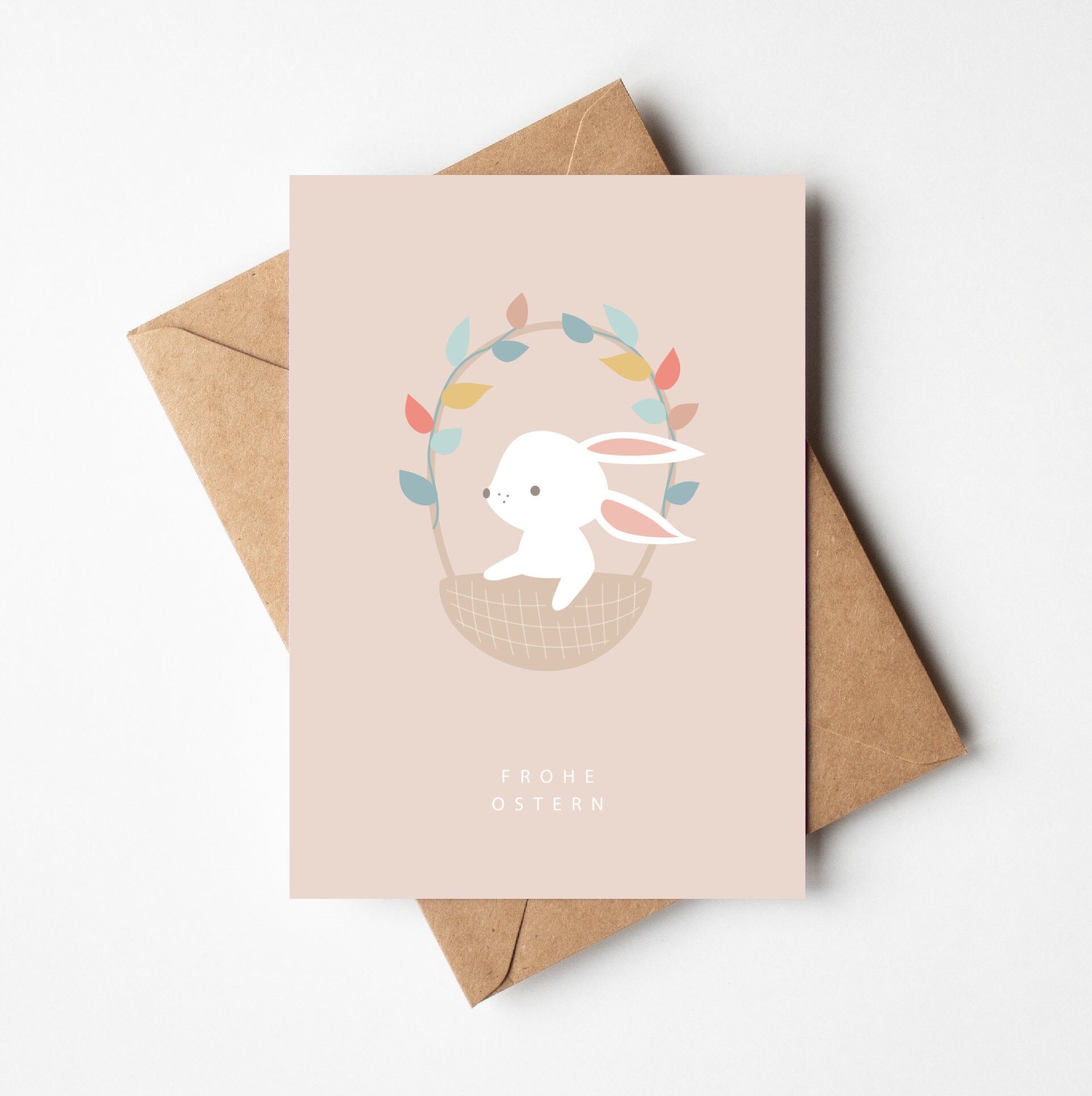 Easter card "Easter basket rosé"