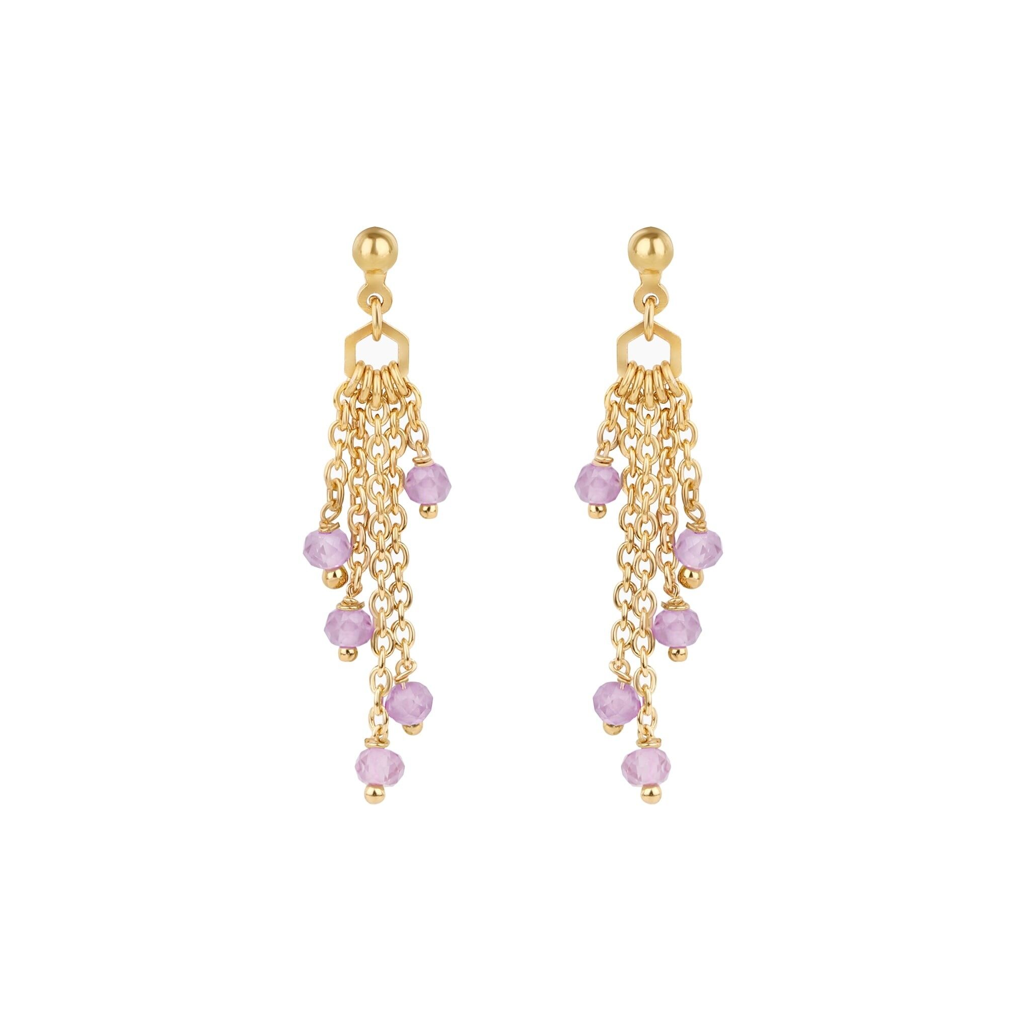 Pendientes Elyssa en piedras Amatista