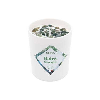 Vela joya piedra Agate Moss - Fragancia Bayas Silvestres