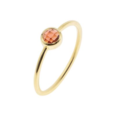 Gemia ring in gold-plated Garnet stone