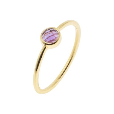 Gemia ring in gold-plated Amethyst stone