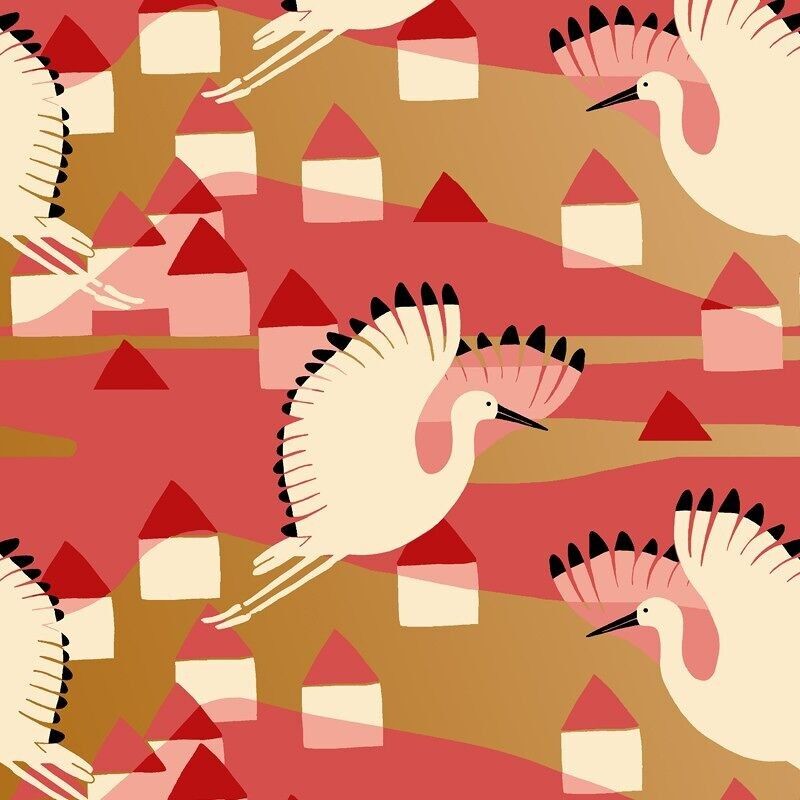 Carta da parati IBIS color corallo