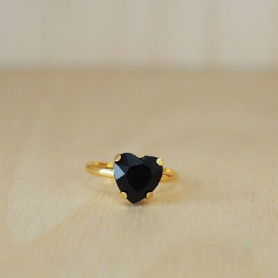 Anello DA BAMBINO Cuore Nero Oro
