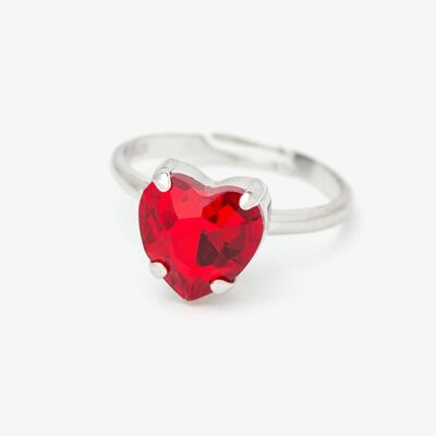 CHILDHOOD Red Heart Silver Ring