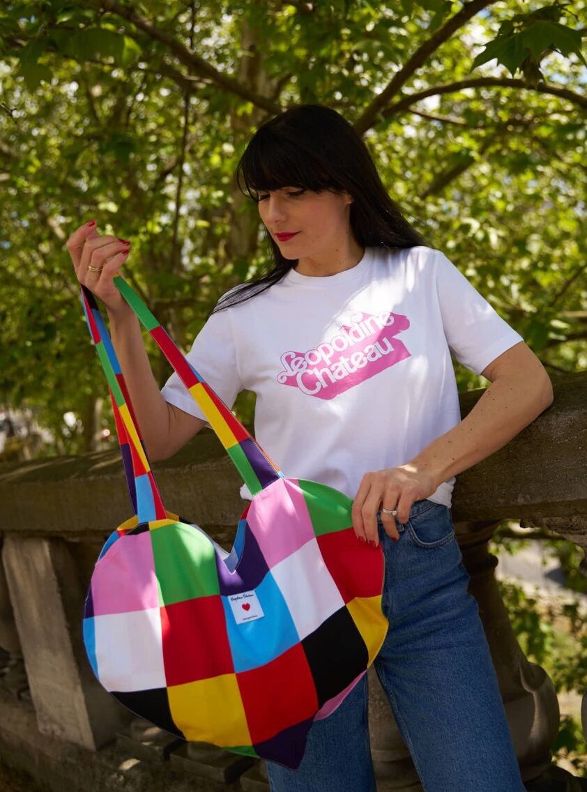 Einkaufstasche HERZ bedruckte Quadrate