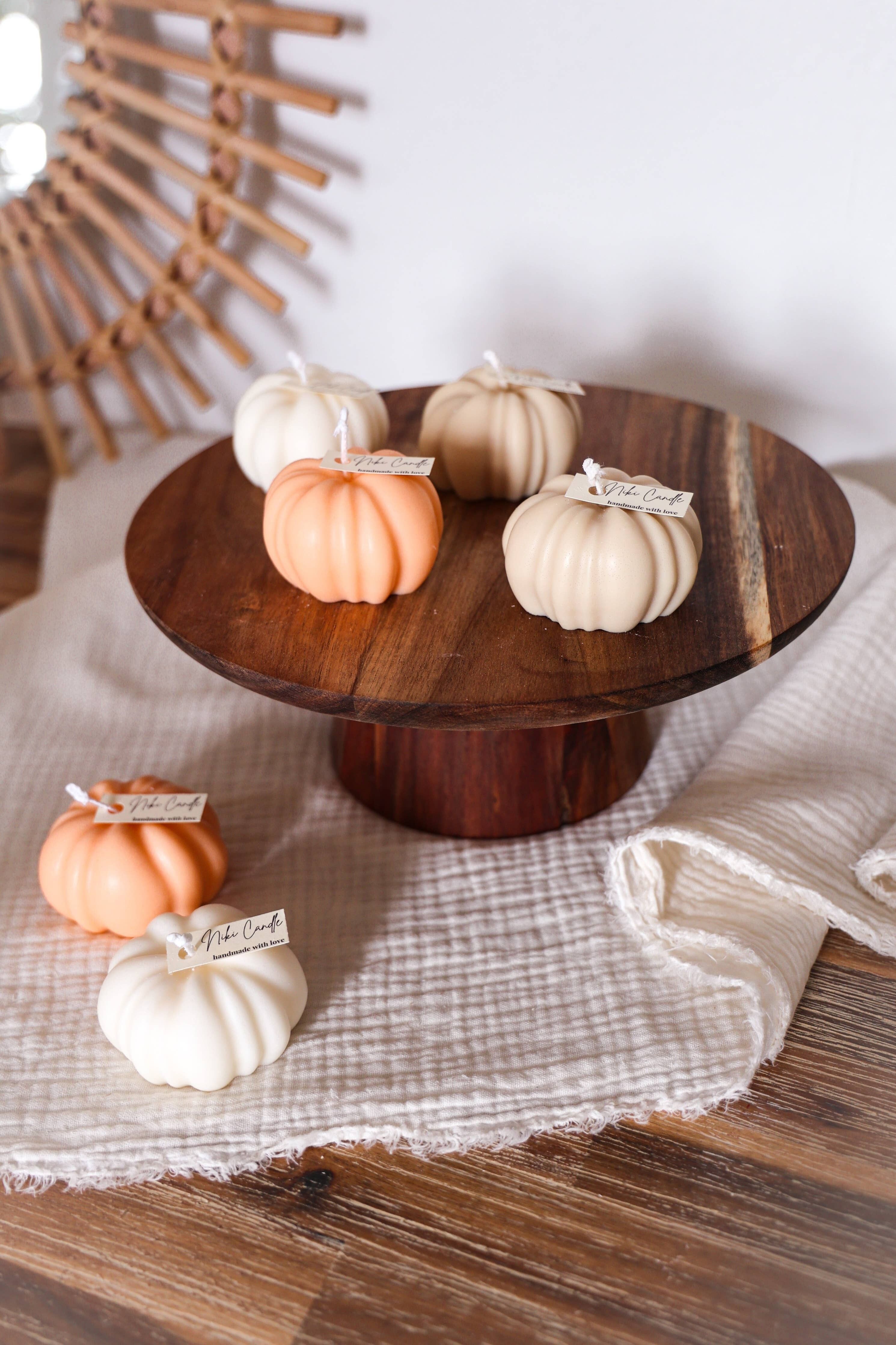 Handgefertigte Kürbiskerze