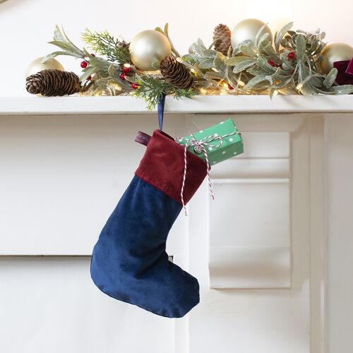 Luxury Mini Stocking in Royal Blue Velvet