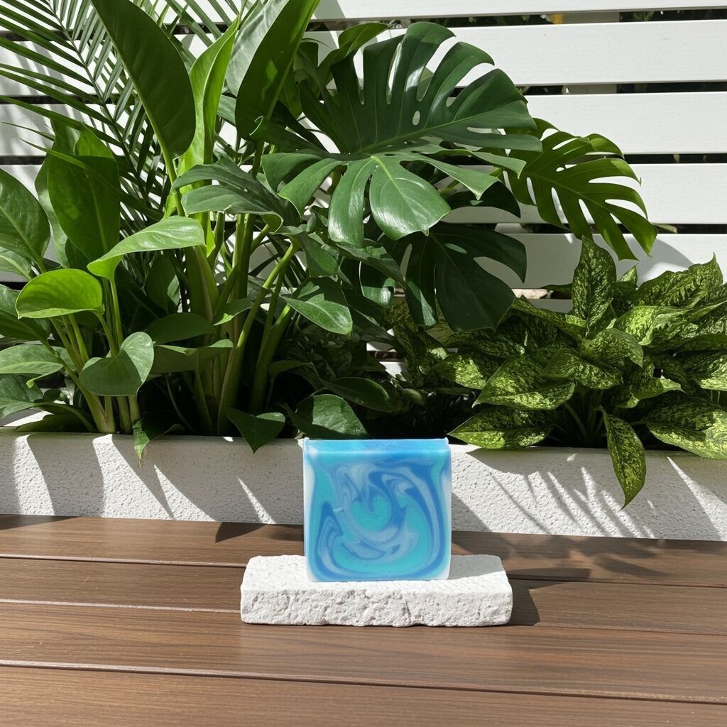 Savon à l'eucalyptus et à la menthe poivrée - Savon saponifié à froid avec beurre de karité et de mangue