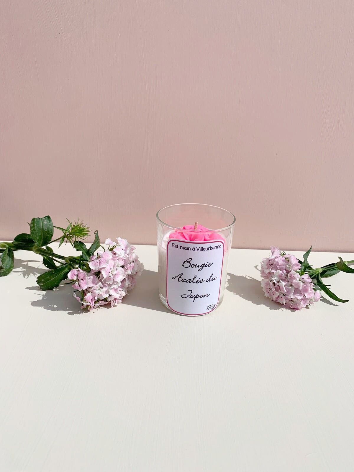 Candela Azalea Giapponese – 170 g, Fatta a Mano