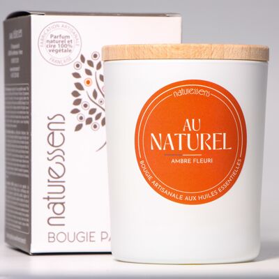 BOUGIE PARFUMEE CIRE VEGETALE AMBRE FLEURI 165gr