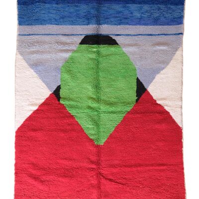 Alfombra bereber marroquí de pura lana 214 x 302 cm