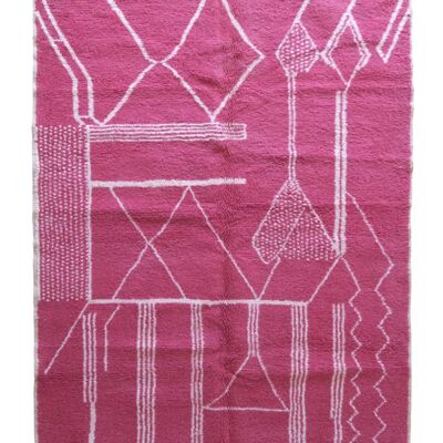 Alfombra bereber marroquí moderna de lana 184 x 253 cm