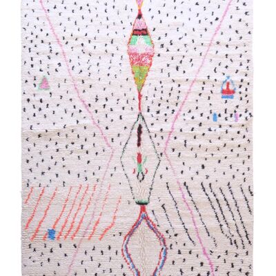 Alfombra bereber marroquí de pura lana 195 x 289 cm