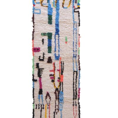 Alfombra de pasillo de lana marroquí 87 x 288 cm