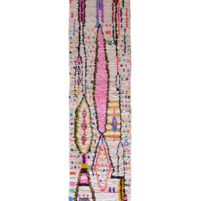 Alfombra de pasillo de lana marroquí 89 x 361 cm