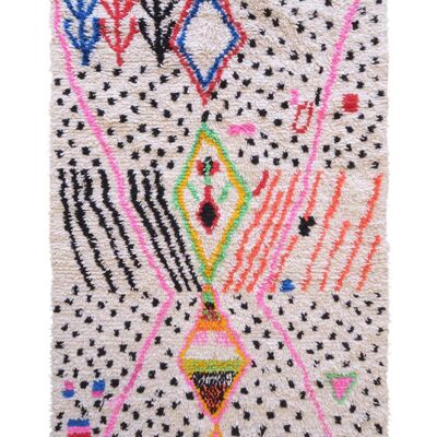 Moroccan Berber rug pure wool 124 x 222 cm
