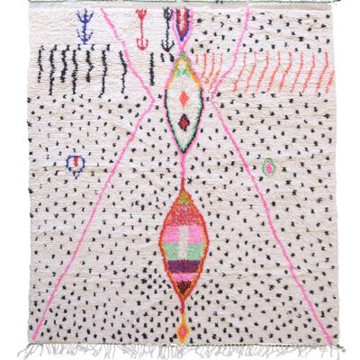 Moroccan Berber rug in fluorescent wool 218 x 262 cm