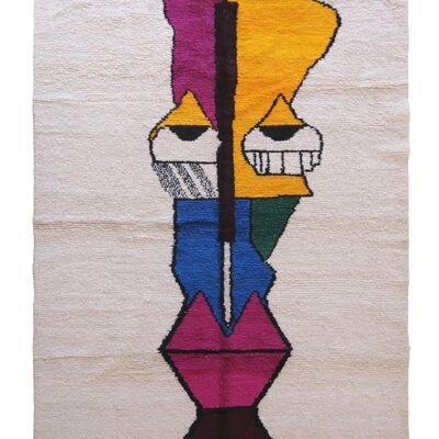 Alfombra bereber marroquí de pura lana 192 x 278 cm