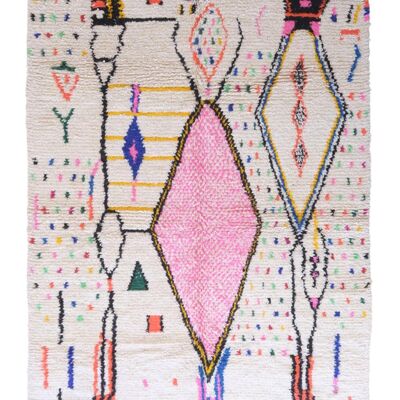 Tappeto berbero marocchino in lana fluorescente 198 x 304 cm