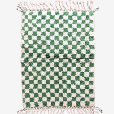 Small Moroccan Berber wool rug with checks 107 x 156 cm