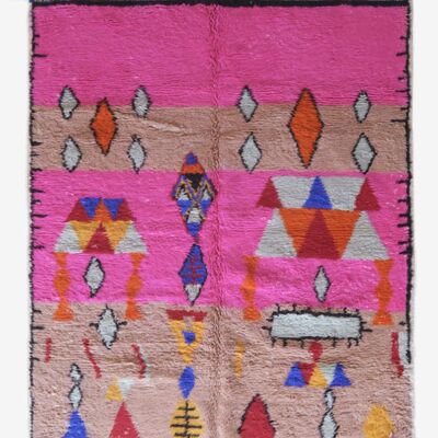 Alfombra bereber marroquí moderna de lana 191 x 235 cm