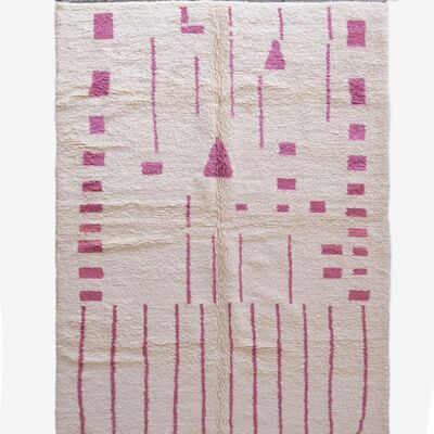 Alfombra bereber marroquí de pura lana 197 x 303 cm