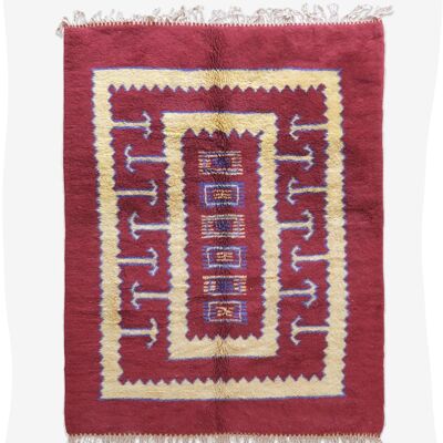 Alfombra bereber marroquí de pura lana 217 x 298 cm