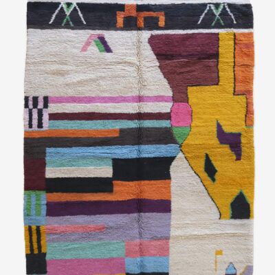 Alfombra marroquí de lana abstracta 211 x 287 cm